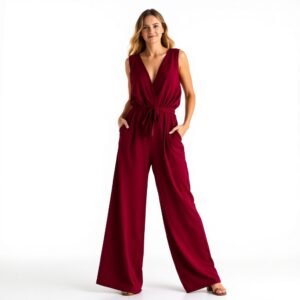 Burgundy Palazzo Jumpsuit